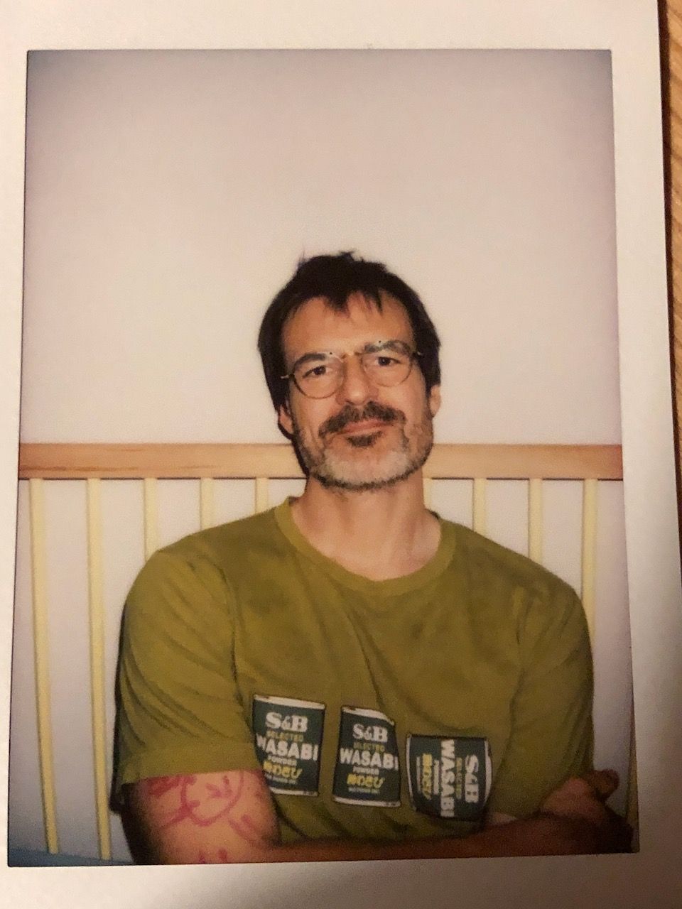 Photo of Scott Robinson taken by his daughter on a Fuji Instax camera